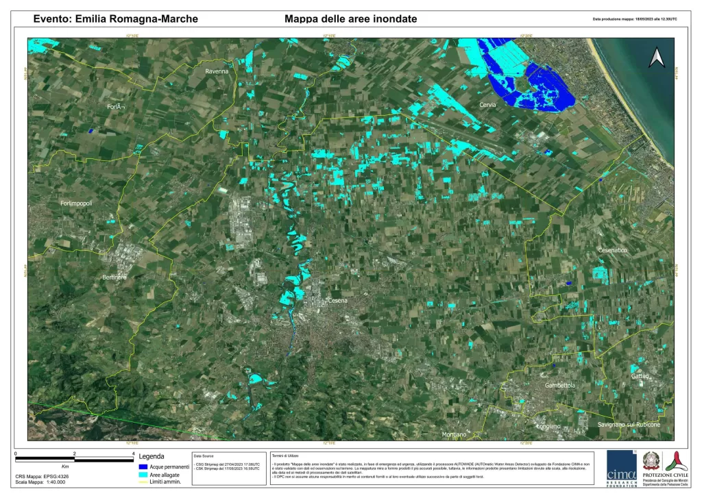 aree inondate cesena maggio 2023