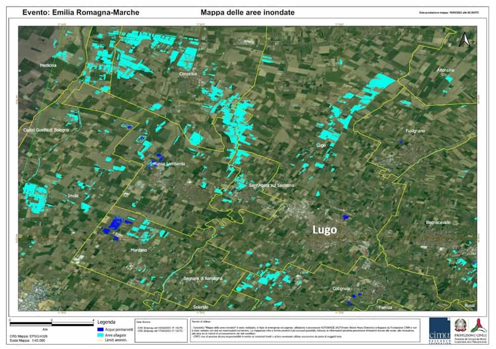aree inondate lugo maggio 2023
